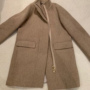 J Crew stadium cloth cocoon coat 0 tan